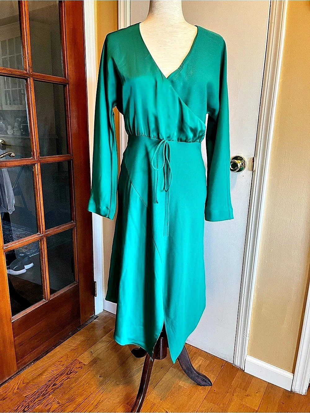 Cushnie Green Wrap Midi Dress Size 6 Like New